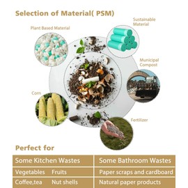 AYOTEE Compostable Trash Bags 4 Gallon Drawstring Trash Bags,100 Counts Ultra Strong Unscented Garbage Bag Small TrashBags Waste Basket Liners for Bathroom, Kitchen, Car, Pet