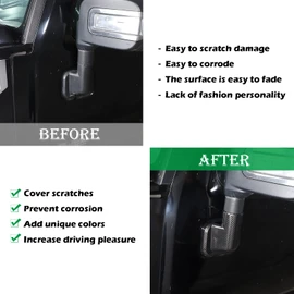 PIUGILH - Apto para Hummer H2 2003-2002 ABS para puerta delantera lateral retrovisor, borde de la base de vista trasera, accesorios de decoración de espejo lateral retrovisor (patrón de fibra de carbono)