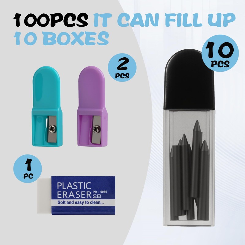 2B Compass Leads Set with Eraser and Compass Sharpener -