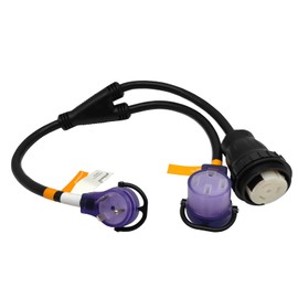 Parkworld 63838 RV 30A Male Plug Splitter to Shore Power 50A and EV 50A, NEMA TT-30P to SS2-50R Outlet for RV and 14-50R Receptacle for EV (3FT)