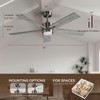 Vagizm 52 Inch Ceiling Fan Brushed Nickel Remote Controlled Dimmable
