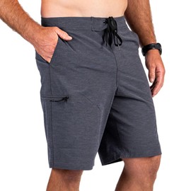 Maui Rippers Very Long 21" Cotton Blend Hybrid Walkshort Boardshorts (Phantom Grey, 42)
