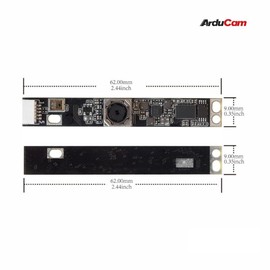 Arducam Módulo de cámara USB de enfoque automático de 5 MP para Raspberry Pi, 2592 (H) x 1944 (V) a 30 fps con micrófono único, tamaño mini para Linux, Windows y Android