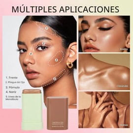 Sonew Barras de Contorno en Crema, 2 en 1, Multiusos, de Larga Duración, Resaltador, Sombra, Maquillaje, Barra de Contorno para Maquillaje para Esculp