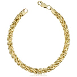 Kooljewelry 14k Yellow Gold Filled Heavyweight Unisex 6 mm Franco Link Chain Bracelet, Metal