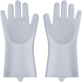 SZHENGSHAN 1 Pair Pet Grooming Gloves,Heat Resistant Pet Bathing Shampoo Gloves,Dog Bathing Shampoo Gloves,Dog Bathing Shampoo Gloves,Dog Cat Bathing Shampoo Gloves with High Density Teeth, Grey