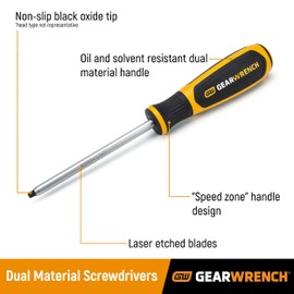 GEARWRENCH 3/16" x 4" Cabinet Dual Material Screwdriver - 80017H