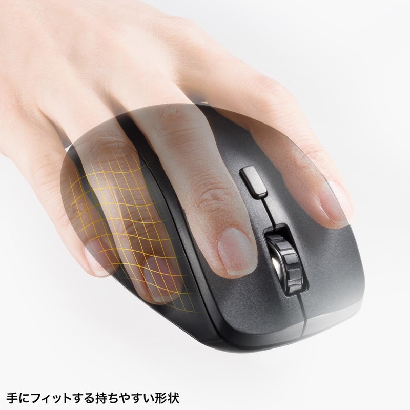 Sanwa Supply MA-WBS524BK Quiet Wireless Mouse (with Side Wheel, 5