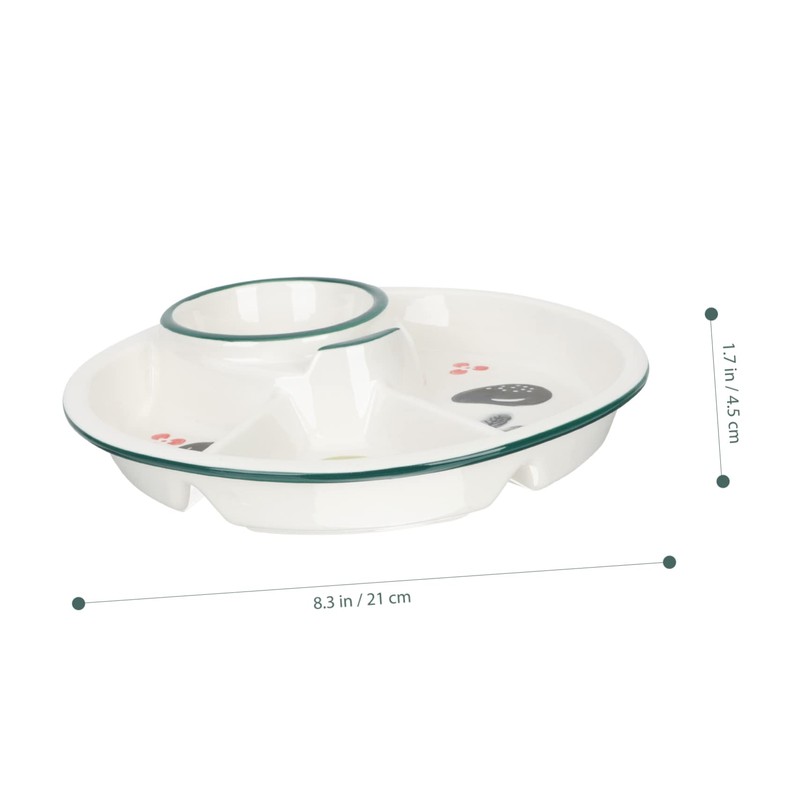 GRIRIW Chic Ceramic Dinner Plate Divided Sections for Bariatric Surgery