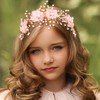 Woeoe Flower Girl Headband Crystal Princess Headpiece Beaded Rhinestone Girl