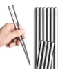 AOOSY 5 Pairs Stainless Steel Chopsticks,Premium Reusable Metal Chopsticks,Dishwasher Safe