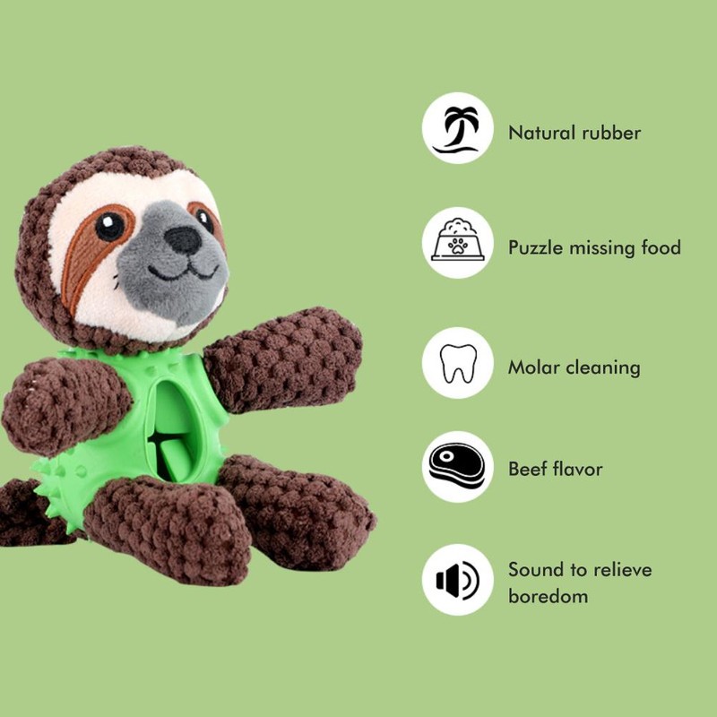 Plush Dog Toys Interactive Dog Puzzle Toys Cute Sloth Teething