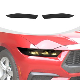RAZPOY Smoked Front Headlight Cover Trim Compatible with Ford Mustang 2024 2025 Accessories, Smoke Black