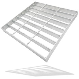 DuuMuut Galvanized Steel Drain Grate 12x12 in for NDS Catch Basin, B-Class 28100 lbs Heavy-Duty Outdoor Driveway Trench Drainage Grate for Polylok, Square Metal Channel Sewer Cover (True 11.7x11.7)