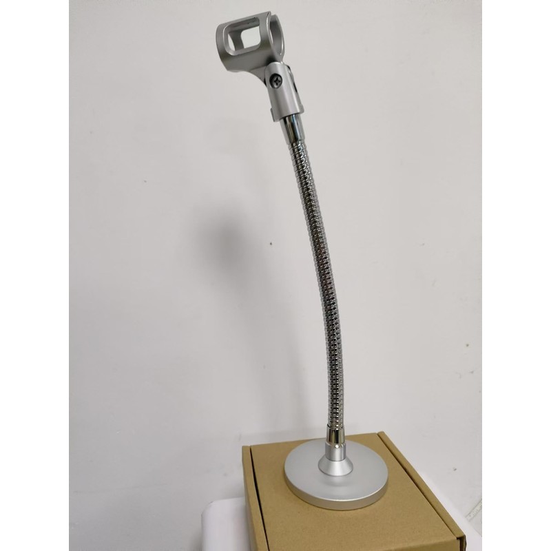 Gooseneck Microphone Stand, 13-inch Flexible Arm, Heavy Duty Podium Holder