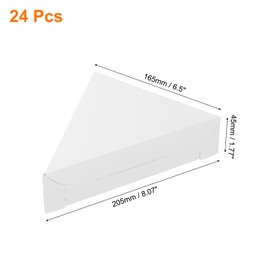 sourcing map Pizza Boxes, 24Pcs 8.07x6.5x1.77 Inch - Pizza Single Slice Storage Container, Triangle Pizza Slice Box, Mini Pizza Packaging Carton for Pizza Party (White)