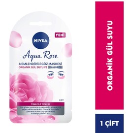 NIVEA Aqua Rose Hyaluron ve Organik Gül Suyu İçeren Nemlendirici Göz Maskesi 1 Çift 1 Paket (50 g)
