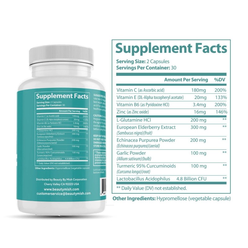Emergency Immune Support 1000mg with Elderberry & Vitamin C (60