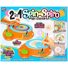 Play 2 Play 450195/DOM 2 in 1 Spin n Spiro Art Station, Standard, Multiple