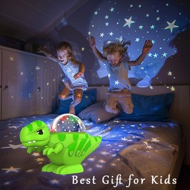 Boys/Girls Gift Toys for 1-6 Year Old, Dinosaur Night Light Toys for 4-8 Kids, Star Projector 360°Degree Rotation, 9 Lighting Color Modes, Birthday Gift Decorations, Toddler Toys for Ages 2-7