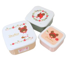 Bear School Nesting Lunch Box 3 Pack Apple Girl