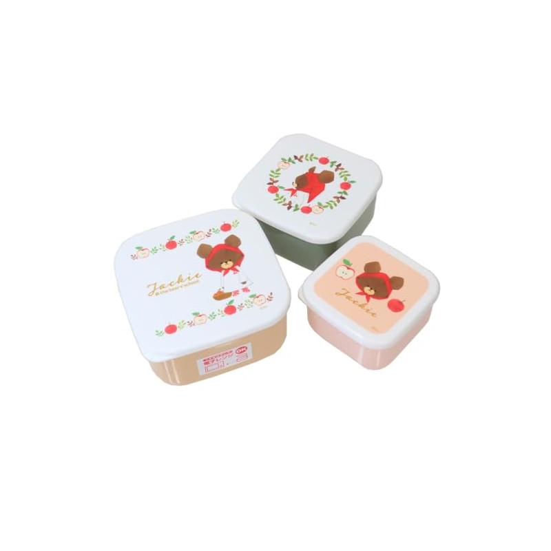 Bear School Nesting Lunch Box 3 Pack Apple Girl