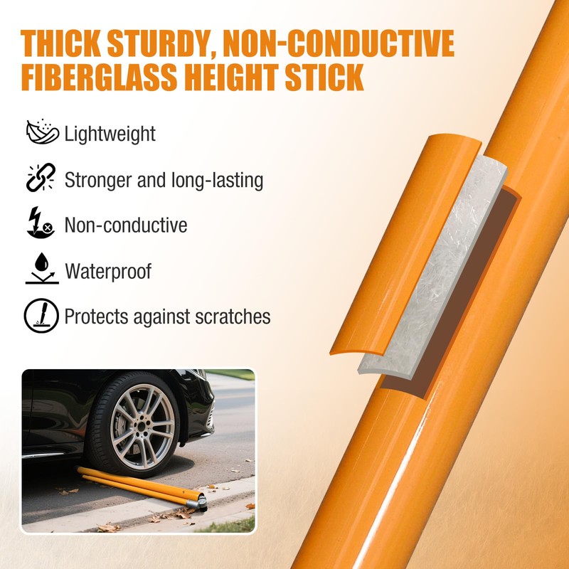 comincia Measuring Stick,15FT Height Stick for Trucks with Telescoping Pole,Sturdy