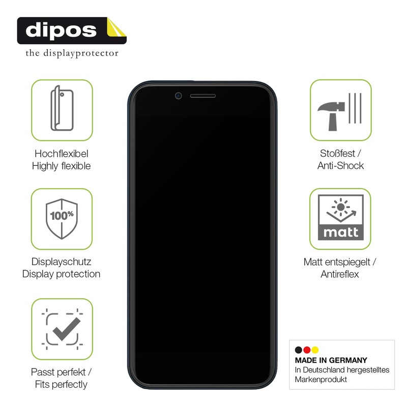 dipos FLEX 2x Schutzfolie matt passend für Mobicel MX2 Plus,
