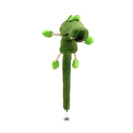 DolliBu Green Alligator Plush Pen - Cute and Soft Wild Life Stuffed Animal Ballpoint Novelty Pen Toy, Writing Pen Instrument For School and Office