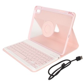 Keyboard Case with Pencil Holder for IOS Tablet Air4 10.9 Inch for IOS Tablet Air5 10.9 Inch Tablets 32.8ft Tablet Case Pink
