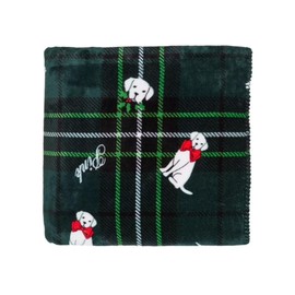 Victoria's Secret Pink Cozy Plush Sherpa Blanket Green Plaid Dog Puppy Size 60" x 50" New