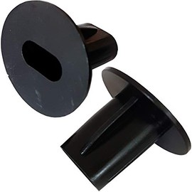2 Pack - 8mm Twin/Double Shotgun Cable Entry Black Bushes/Grommets - Feed Through Wall/Brick Cover – Coaxial/Satellite Hole Tidy Plate Caps – CCTV/DVR