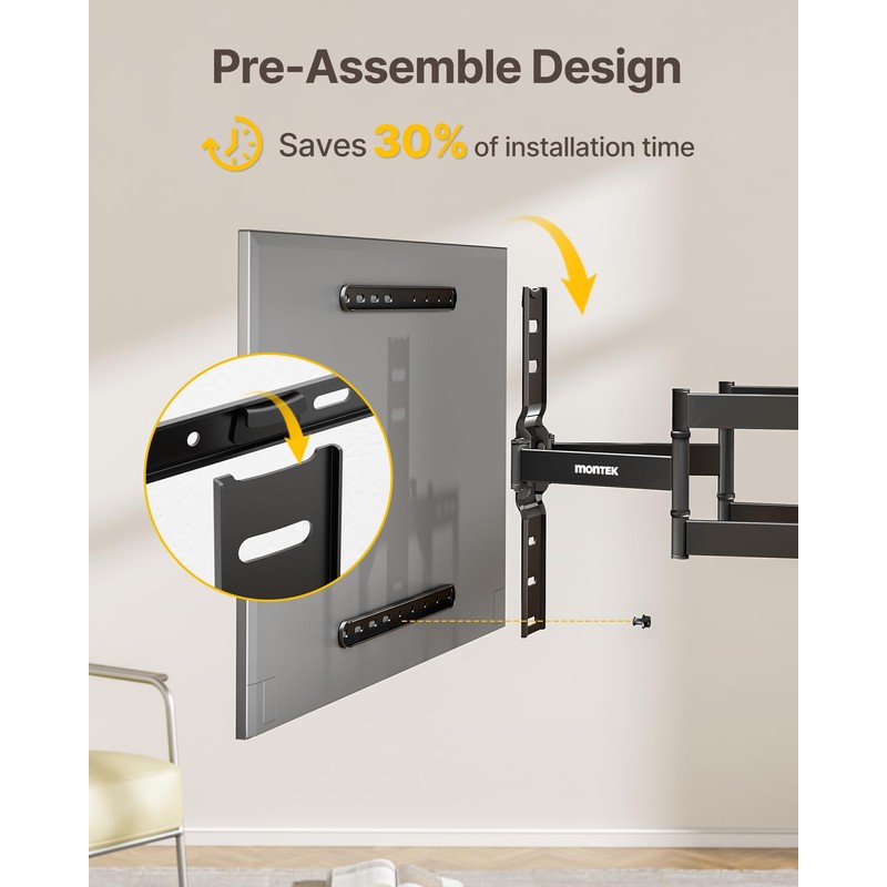 monTEK 1.1" Ultra Slim TV Wall Mount for 37-75 Inch