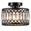Crystal Ceiling Light, Black Flush Mount Ceiling Light Fixture, Flush