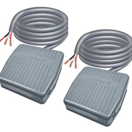 Kiligen 2pcs Instant Foot Switch AC 12V/24V/110V/250V 10A SPDT NO NC Anti-Slip Plastic Foot Pedal Switch (Cable Length: 3.3 ft (1 m)