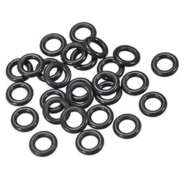 sourcing map Fluorine Rubber O Rings, 9mm OD, 5.2mm Inner Diameter, 1.9mm Width, Seal Gasket Black 25Pcs