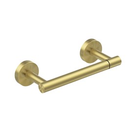 BWE Brushed Gold Toilet Paper Holder Wall Mounted Double Post Pivoting Toilet Tissue Holders SUS 304 Stainless Steel Toilet Roll Holder for Bathroom Kitchen and RV Washroom