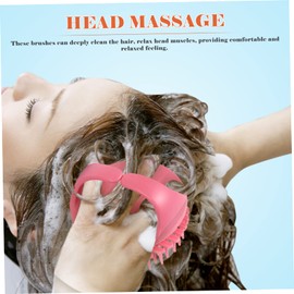 Beavorty 4pcs Scalp Brush for Hair Shampoo Ergonomic Design for Gentle Scalp Massage Lightweight and Cleanses Hair and Removes Dandruff