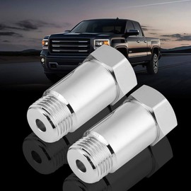 O2 Defouler Straight, 2 Pieces 45 mm M18 x 1.5 Engine Light Eliminator Adapter Check O2 Oxygen Sensor Extender Spacer Silver