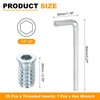 sourcing map 25 Pcs Threaded Insert for Wood, 1/4" -