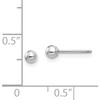 14K White Gold Madi K Polished 3mm Ball Post Earrings