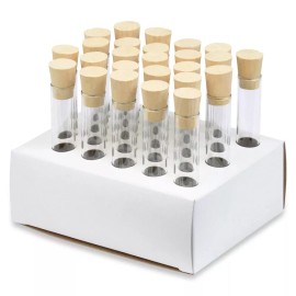 Karter Scientific 16x100mm Test Tubes & Cork Stoppers Cardboard Rack Boro Glass 10ml (Pack of 25)