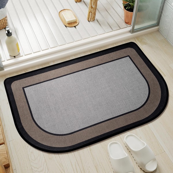 YDKGL Half Circle Bath Mat,Thin Bathroom Rugs Fit Under Door