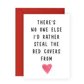 Central 23 Funny Anniversary Cards for Him Her - 'Steal The Bed Covers From' - Romantic Valentine's Day Card for Husband Wife Girlfriend Boyfriend - Anniversary or Valentines Card for Partner