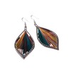 Bohemian Colorful Layered Leaf Tassel Earrings Exaggerated Handmade Silk Thread