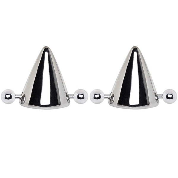 Pierced Owl Cone Shaped Stainless Steel Nipple Shields, Sold as