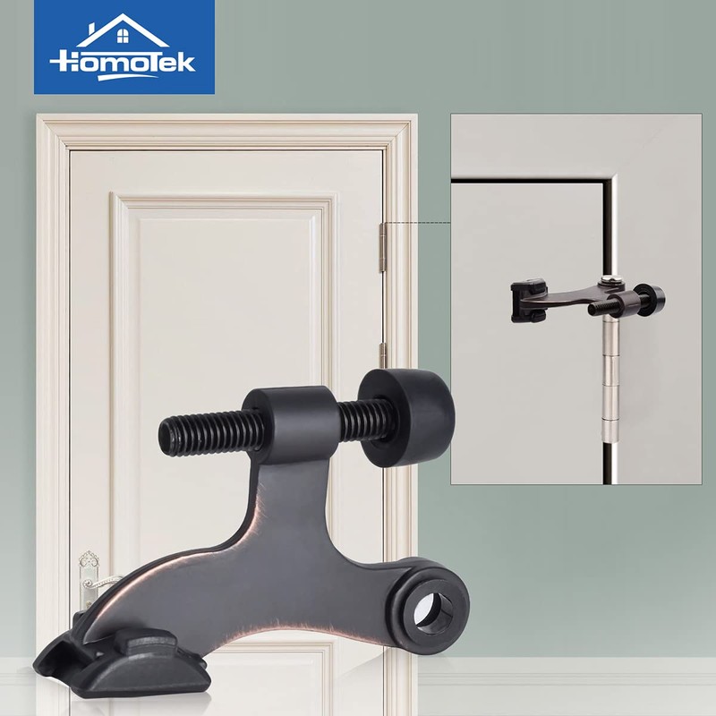 HOMOTEK 6 Pack Hinge Pin Oil Rubbed Bronze Door Stopper,Adjustable