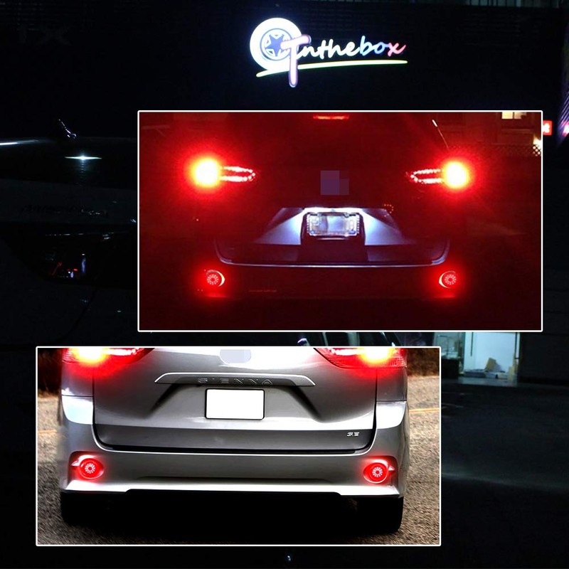 GTINTHEBOX Red Lens Led Rear Bumper Reflector Tail Brake Stop