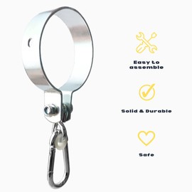 OTITU Swing Hook with Carabiner Hook, Metal Swing Clamp Diameter 120 mm, for Hanging Swings, Playground, Children, Metal, Home Use
