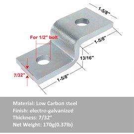YIDU69Q 8 Pcs Z Fitting Cross 2 Hole for 13/16" x 1-5/8" Strut Channel, Strut Connector Bracket